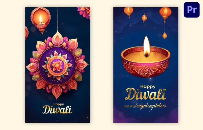 Simple 3D Design Happy Diwali Wishes Instagram Story
